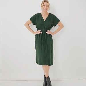 Pact Green Midi Dress